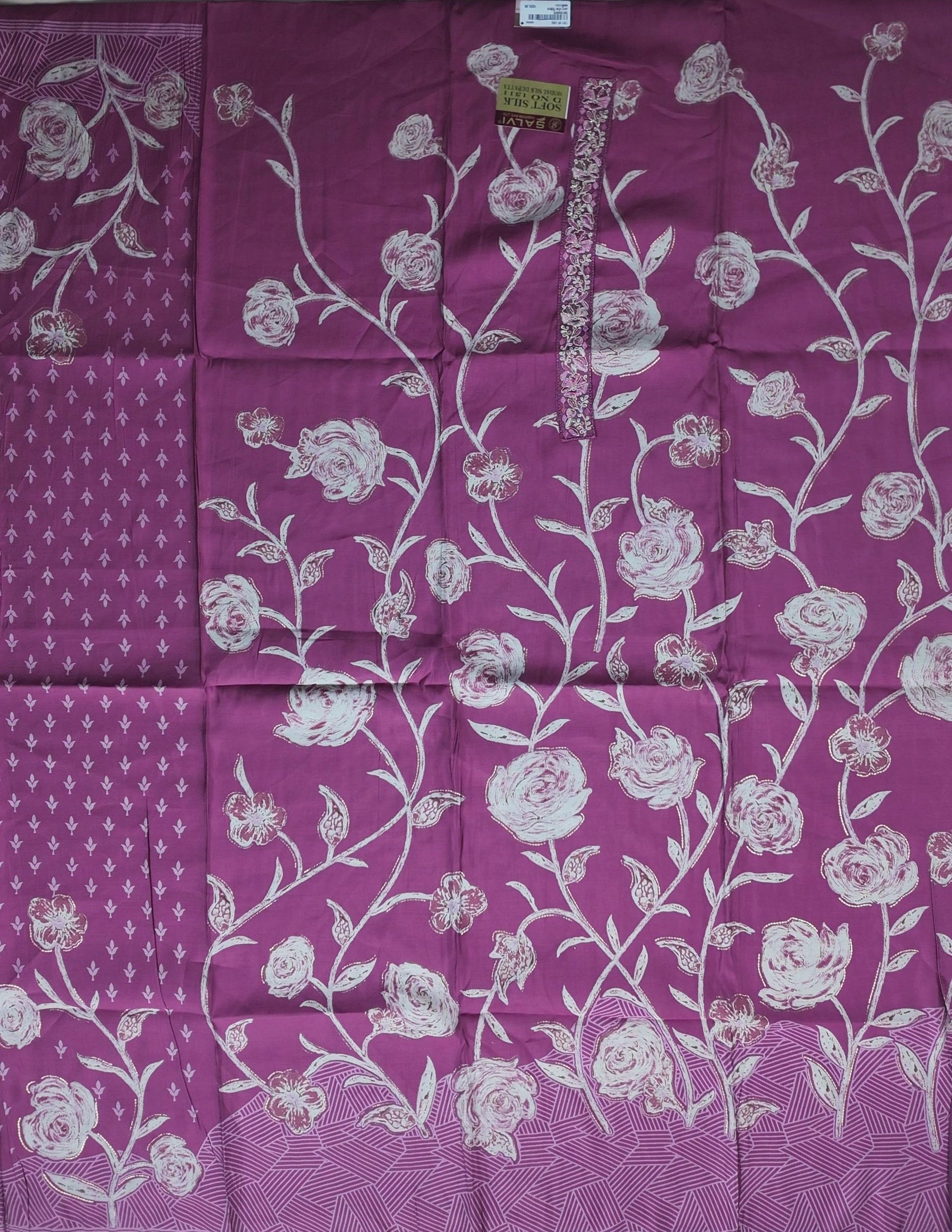 Elegant Plum Floral Embroidered Suit Set - Purple - Picture 3