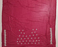 Crimson Elegance: Embroidered Silk Saree - Red - Picture 5