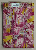 Vibrant Abstract Pink & Yellow Cotton Suit - Pink - Picture 1