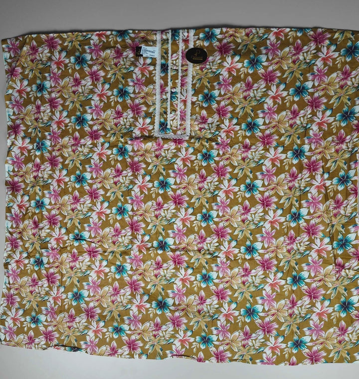 Vibrant Floral Mustard Kurti Fabric - Mustard yellow - Picture 4