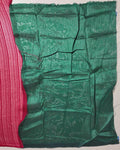 Elegant Magenta Striped Silk Saree with Tassels - Red (1) - Picture 4