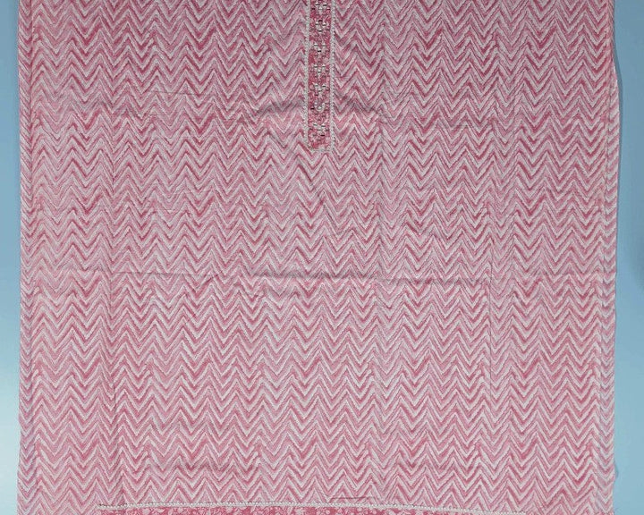 Pink Chevron Embroidered Kurta Set - Pink - Picture 4