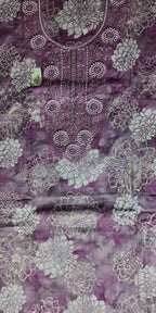 Lilac Floral Embroidered Kurta Set - Purple - Picture 2