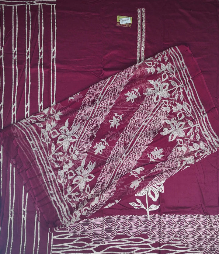 Elegant Maroon Floral Embroidered Suit Set - Maroon - Picture 5