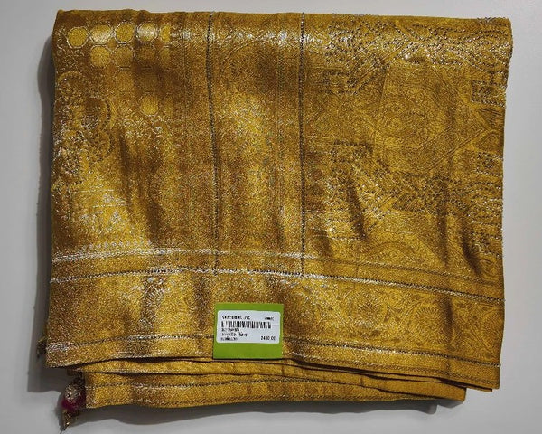 Golden Glamour Banarasi Silk Saree - Gold - Picture 1