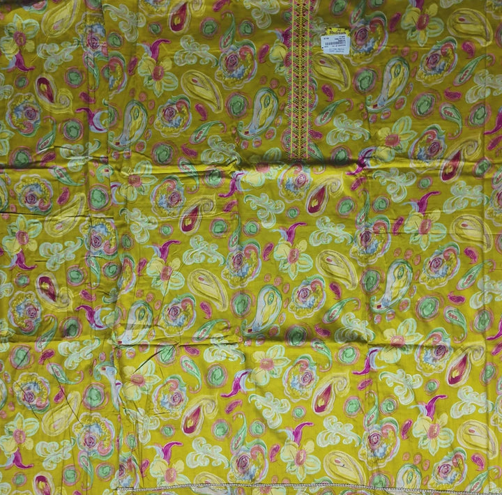 Vibrant Yellow Paisley Rayon Suit Set - Yellow - Picture 2