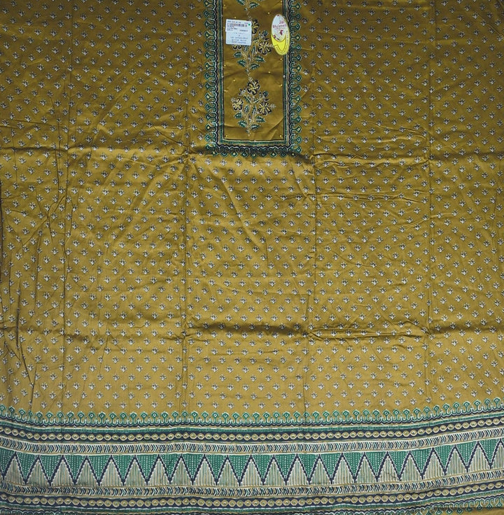 Elegant Mustard Floral Rayon Suit Set - Mustard - Picture 2