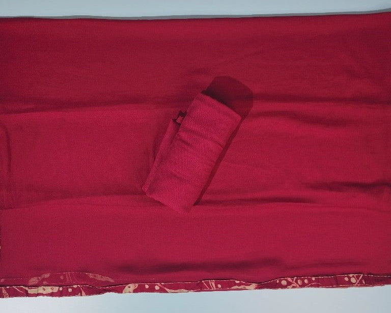 Elegant Maroon Printed Cotton Suit Set - Red - Picture 5