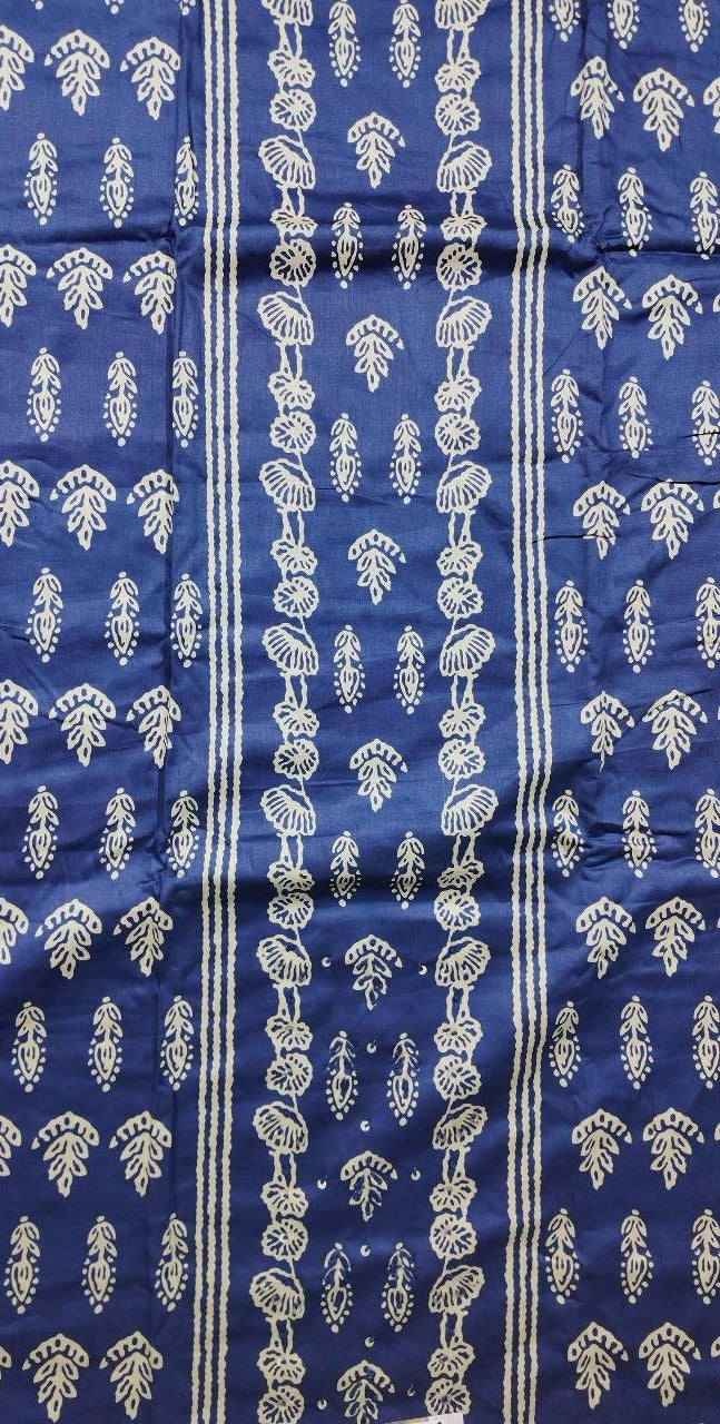 Elegant Indigo Floral Printed Suit Set - Navy blue - Picture 2
