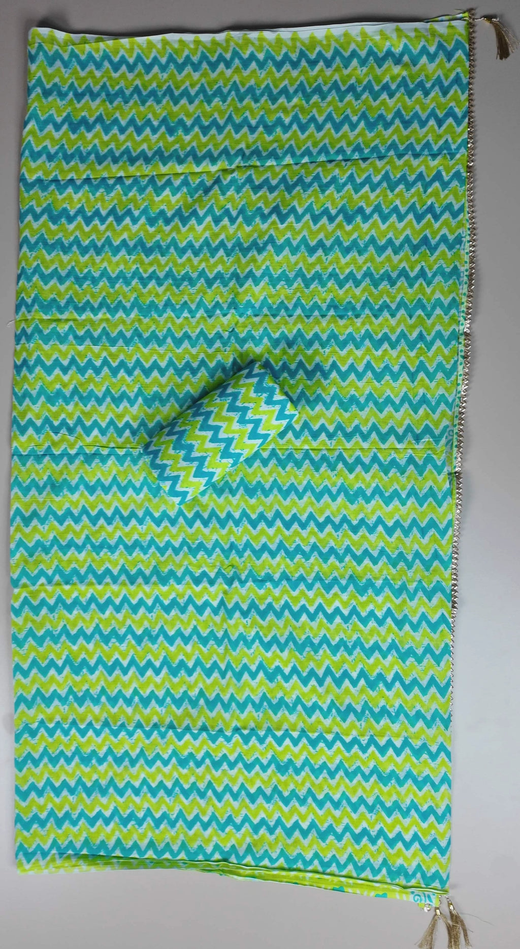 Vibrant Lime Floral Cotton Suit Set - Lime Green - Picture 6