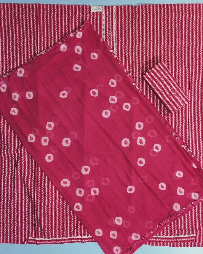 Vibrant Pink Zigzag & Polka Suit Set - Red - Picture 4