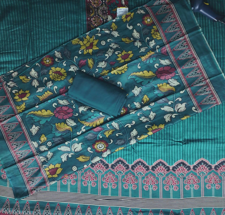 Teal & Maroon Jam Print Rayon Suit Set - Teal - Picture 5