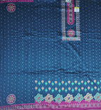Elegant Navy Bandhani Suit with Pink Accents - Navy blue - Picture 4