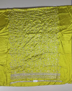 Vibrant Lime Green Embroidered Silk Saree - Lime Green - Picture 2