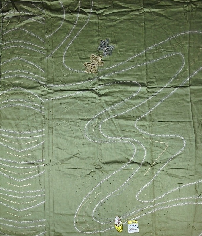 Elegant Olive Green Embroidered Suit Fabric - Olive green - Picture 4