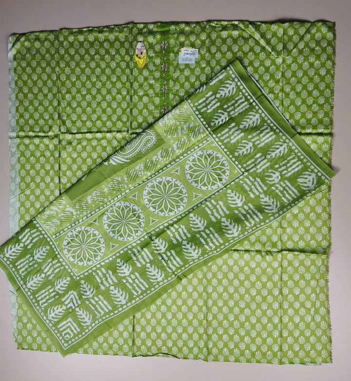 Elegant Green Jaam Print Suit Set - Green - Picture 1