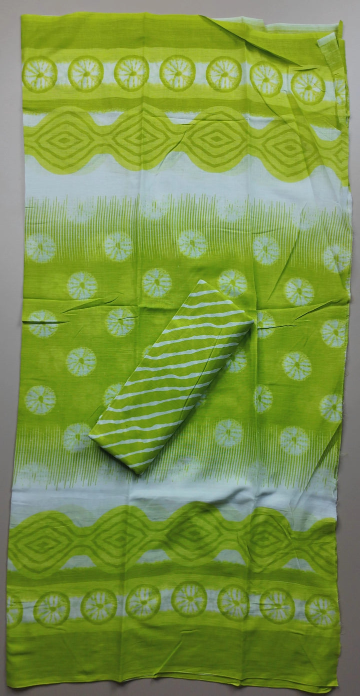 Vibrant Lime Green Bandhani Cotton Kurta Set - Lime Green - Picture 6
