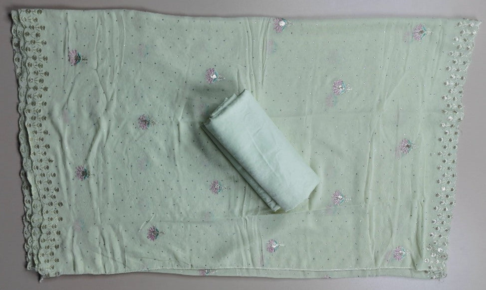 Timeless Mint Green Paisley Chiffon Textile - undefined - Picture 6