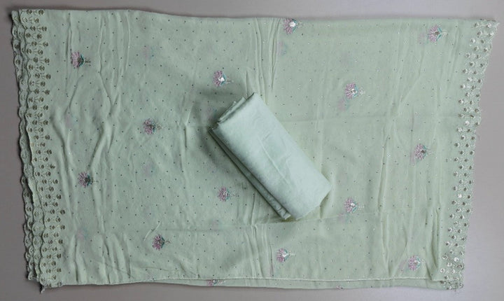 Timeless Mint Green Paisley Chiffon Textile - undefined - Picture 6