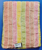 Pastel Striped Chiffon Saree with Sequin Accents - Pink - Picture 1