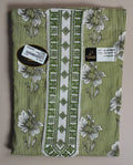 Olive Green Floral Cotton Kurta Set - Green - Picture 1