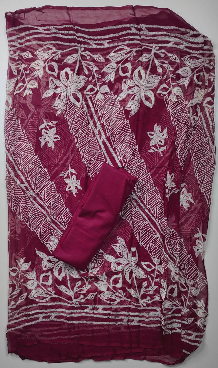 Elegant Maroon Floral Embroidered Suit Set - Maroon - Picture 3