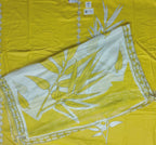 Sunny Yellow Leaf Print Cotton Suit Set - Yellow - Picture 2