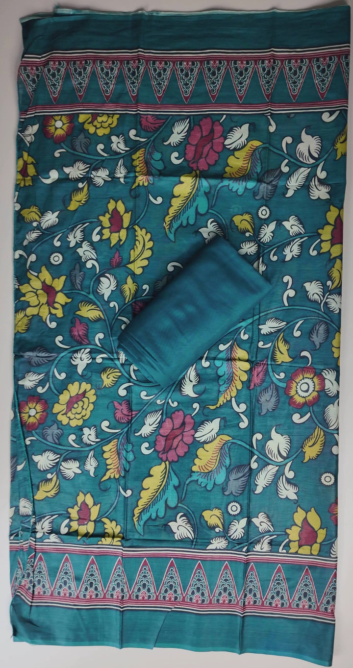 Teal & Maroon Jam Print Rayon Suit Set - Teal - Picture 3