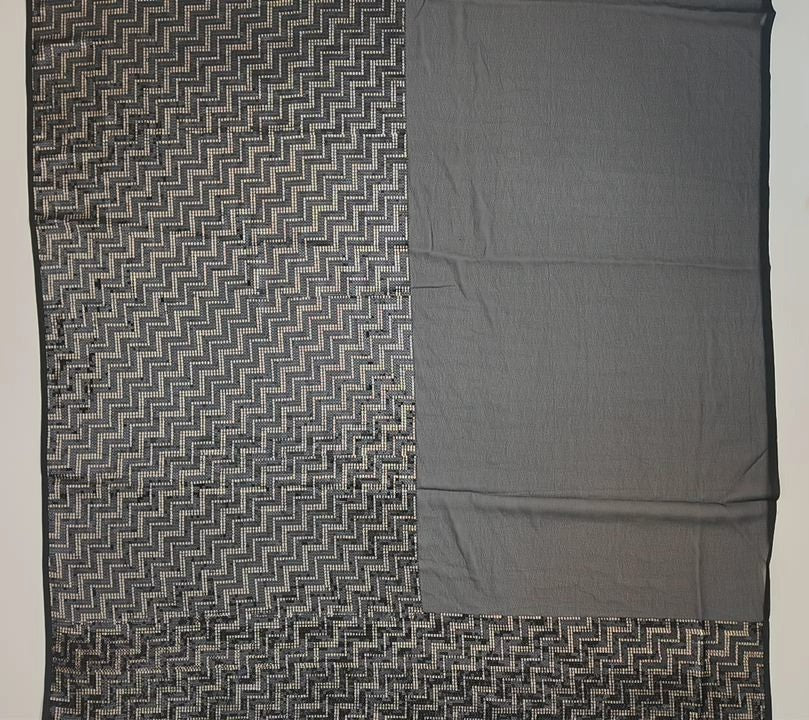 Glamorous Black Sequin Georgette Fabric - Black - Picture 4