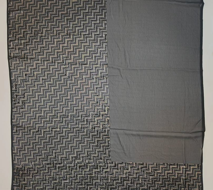 Glamorous Black Sequin Georgette Fabric - Black - Picture 4