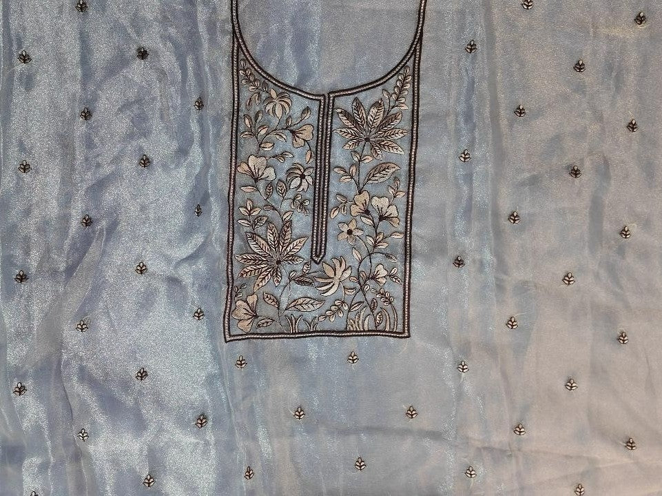 Elegant Pastel Chikankari Kurta Set with Dupatta - Light pink - Picture 3