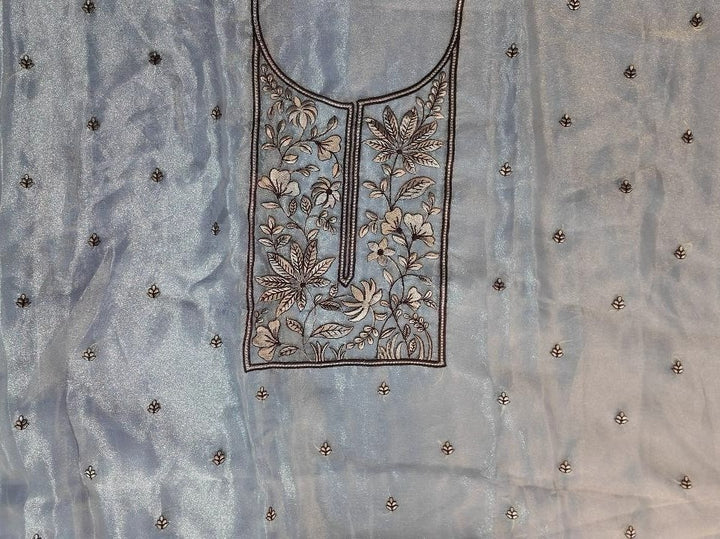 Elegant Pastel Chikankari Kurta Set with Dupatta - Light pink - Picture 3