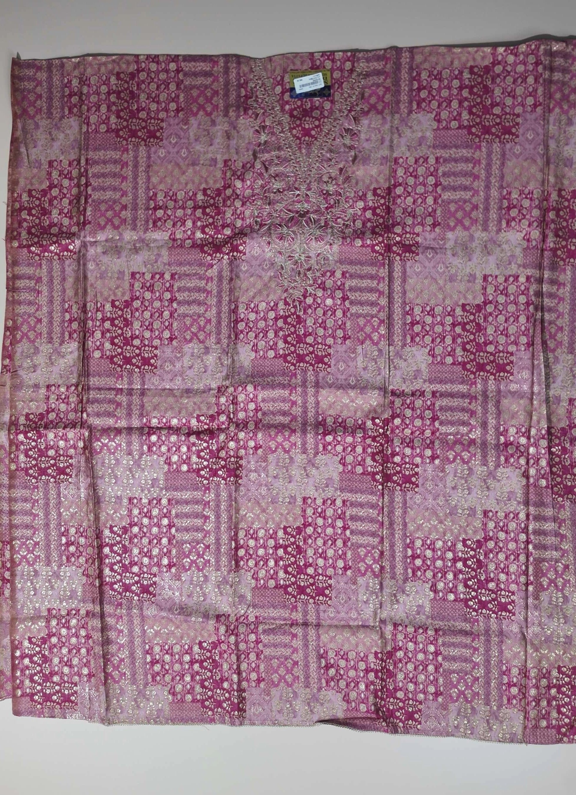 Vibrant Pink Bandhani Silk Suit with Embroidery - Pink - Picture 4