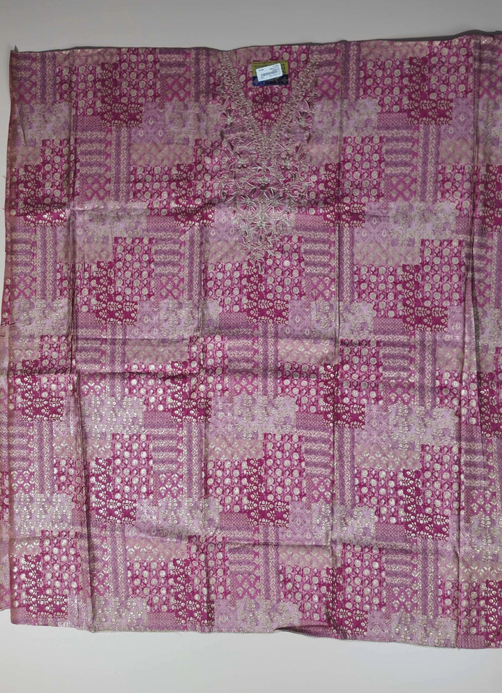 Vibrant Pink Bandhani Silk Suit with Embroidery - Pink - Picture 4