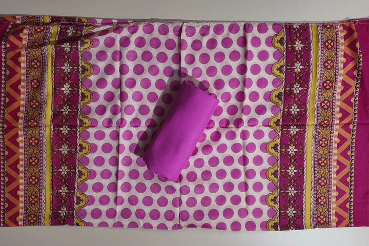 Pink Polka Dot Kurta Set with Lace Detailing - Light pink - Picture 2