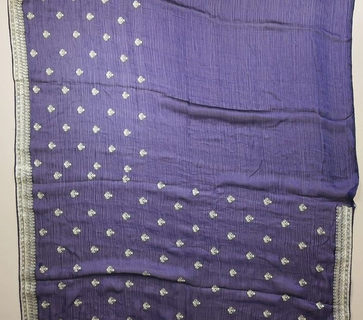 Elegant Purple Banarasi Saree with Gold Motifs - Purple - Picture 4