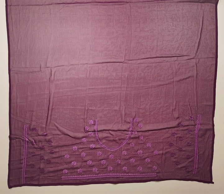 Elegant Purple Floral Brocade Fabric - Purple - Picture 5