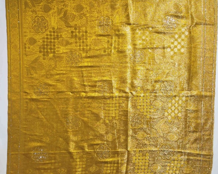 Golden Glamour Banarasi Silk Saree - Gold - Picture 4