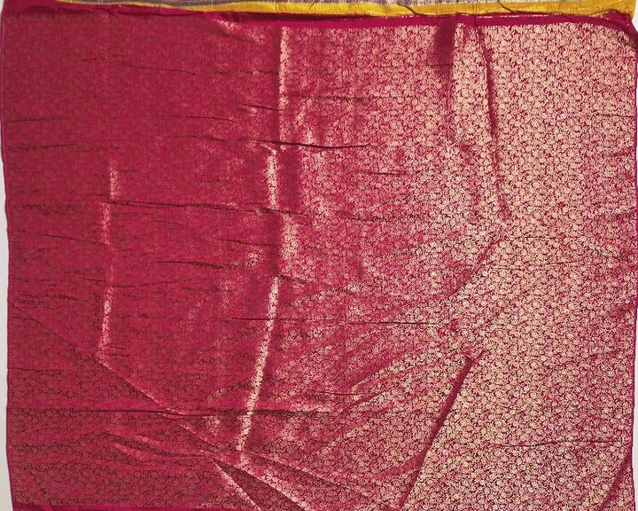 Vibrant Mustard Traditional Banarasi Saree - Gold - Picture 5