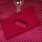 Elegant Maroon Bandhani Suit with Embroidered Neckline - Red - Picture 6