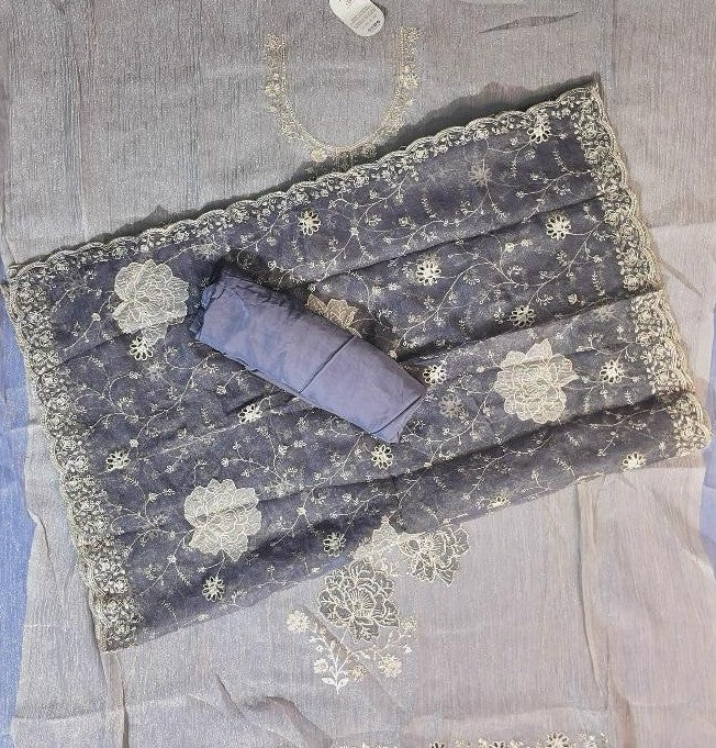 Elegant Silver Embroidered Kurti - Beige - Picture 2