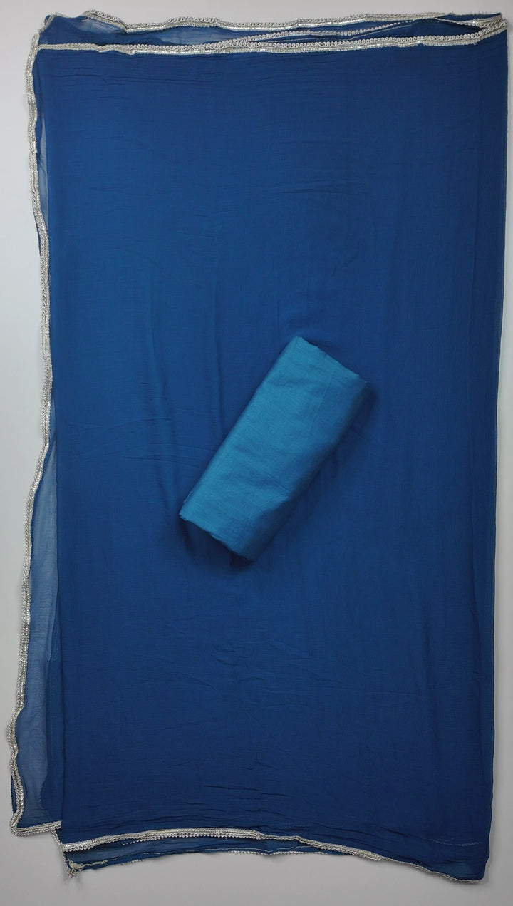 Elegant Navy Bandhani Suit with Pink Accents - Navy blue - Picture 3