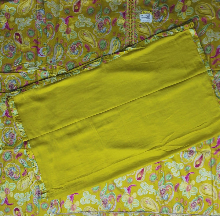 Vibrant Yellow Paisley Rayon Suit Set - Yellow - Picture 4