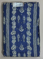 Elegant Indigo Floral Printed Suit Set - Navy blue - Picture 1