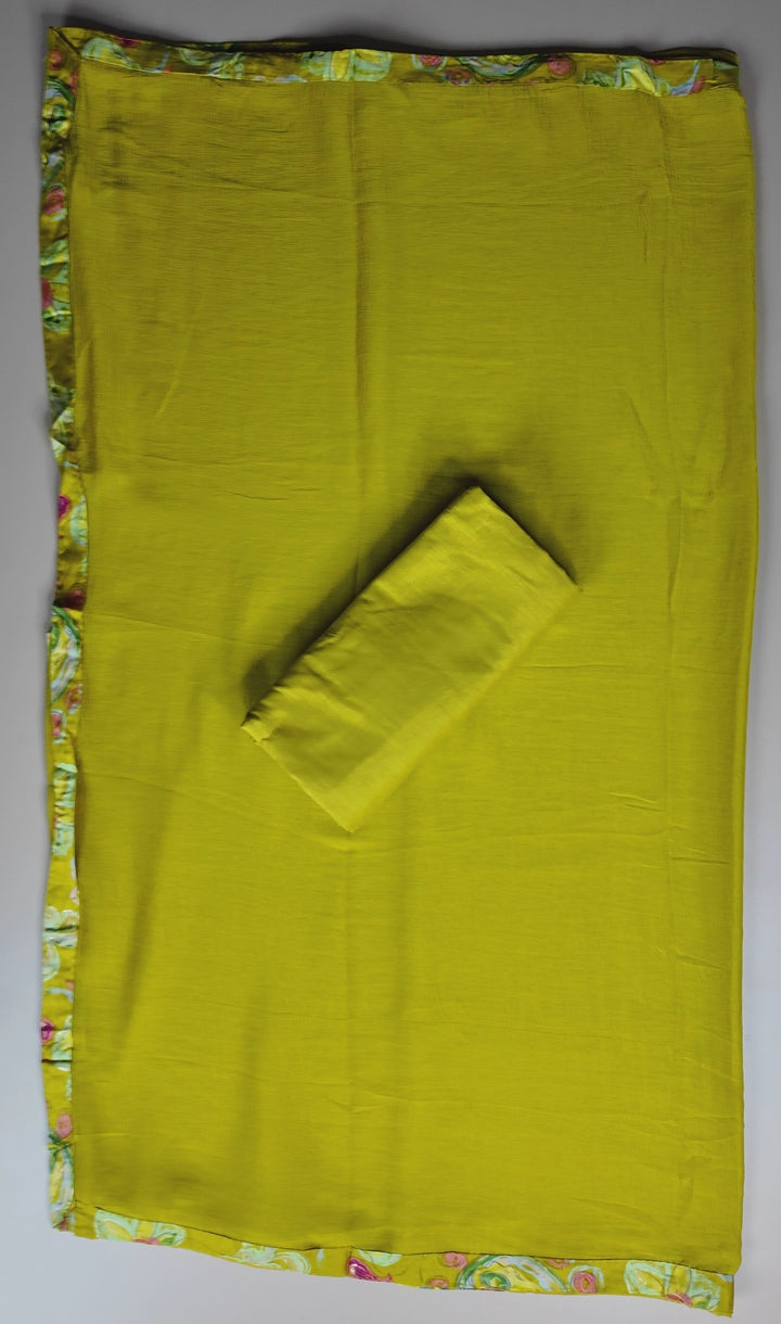 Vibrant Yellow Paisley Rayon Suit Set - Yellow - Picture 6