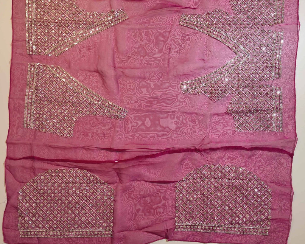 Radiant Magenta Embellished Georgette Saree - Magenta - Picture 5