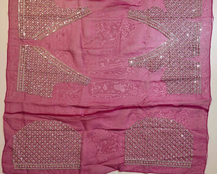 Radiant Magenta Embellished Georgette Saree - Magenta - Picture 5