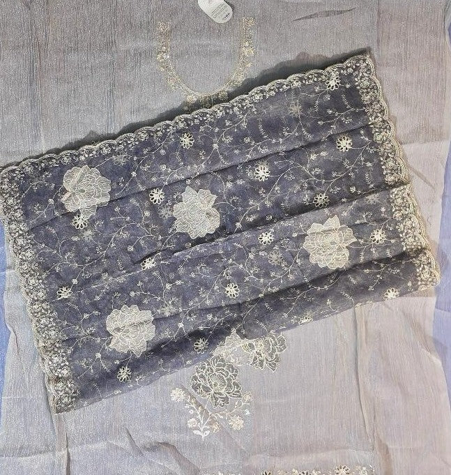 Elegant Silver Embroidered Kurti - Beige - Picture 6