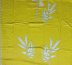 Sunny Yellow Leaf Print Cotton Suit Set - Yellow - Picture 1
