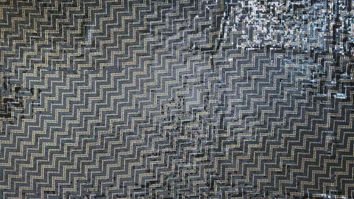 Glamorous Black Sequin Georgette Fabric - Black - Picture 2